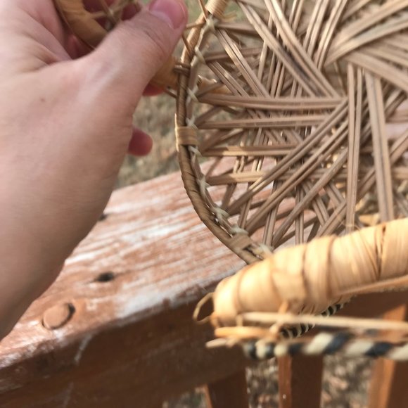 Vintage 13” peacock wicker chair planter doll basket - Picture 7 of 8